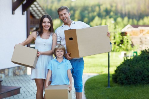 Office relocation planning in Balham with moving boxes and workspace preparation