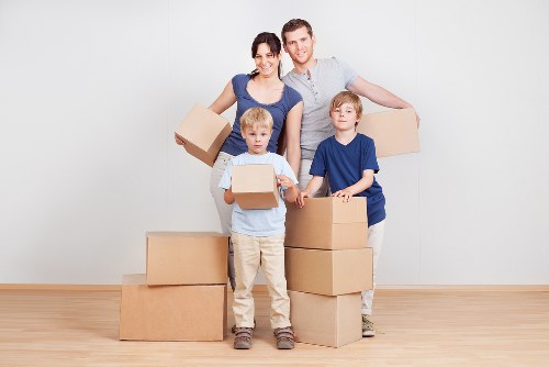 Boxes and storage items prepared for student removals in Balham