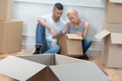 Organised packing boxes ready for a Balham property relocation